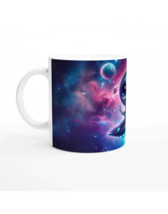 Dost Canlısı Uzaylı Temalı Çocuklara Özel Baskılı Kupa Bardak