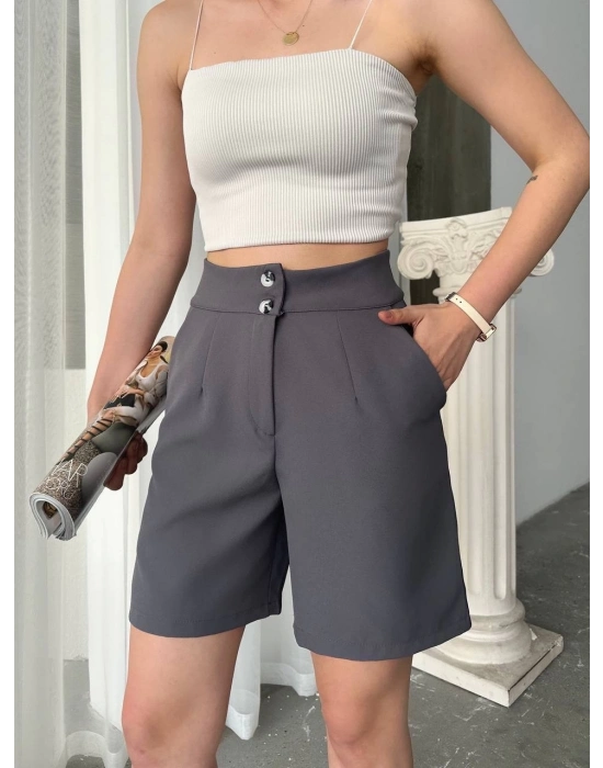 Double çift düğmeli şort