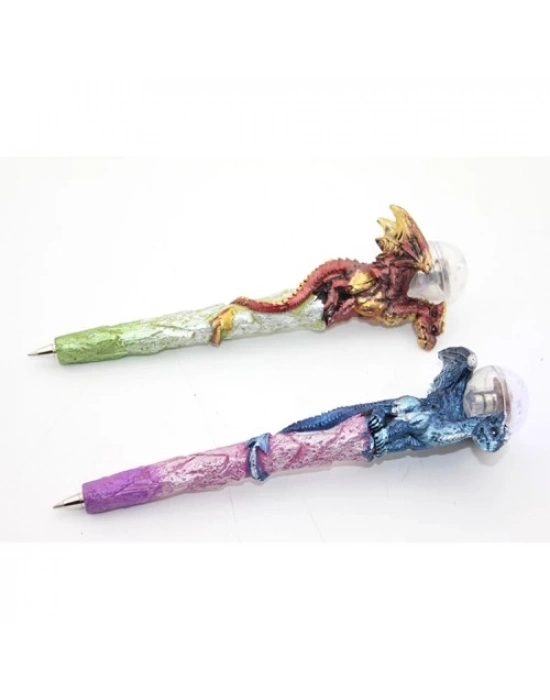 Dragonlu Polyester Işıklı Tükenmez Kalem
