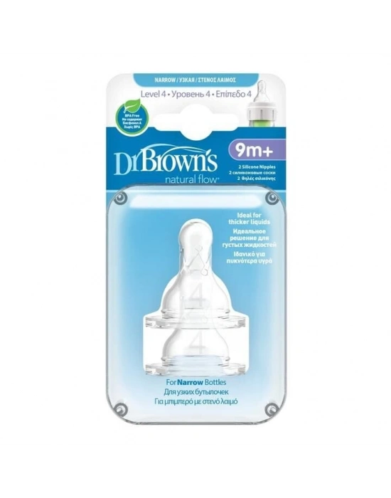 Dr.Browns Dar Ağız 4.Evre 2Li Silikon Biberon Emziği