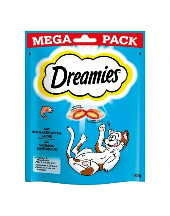 Dreamies Mega Pack İç Dolgulu Somonlu Kedi Ödül Bisküvisi 1 Adet 180 Gr