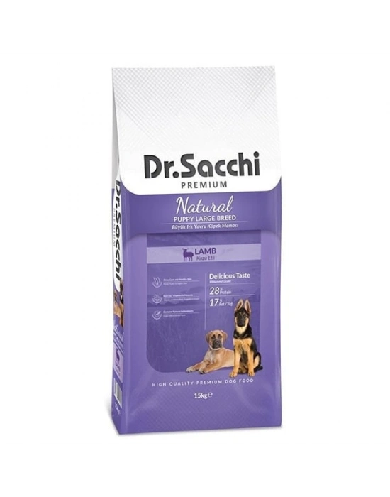 Dr.Sacchi Puppy Büyük Irk Kuzu Etli Yavru Köpek Maması 15 Kg