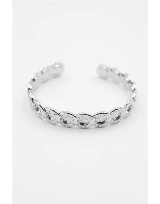 Düğme Bilezik - Gümüş