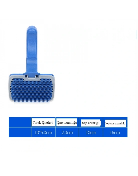 Düğmeli Kendini Temizleyen Fırça - Evcil Hayvan Tüy Tarağı