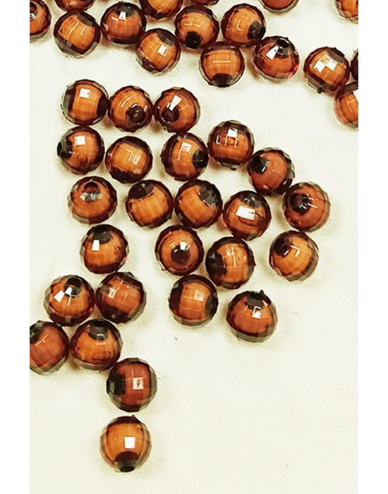 Dünya Boncuk İçten Boncuklu Bileklik Çanta Boncuğu 10 mm 50 gr Kahverengi - BNC462