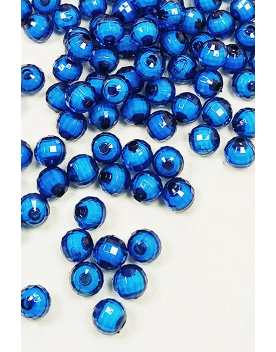 Dünya Boncuk İçten Boncuklu Bileklik Çanta Boncuğu 10 mm 50 gr Mavi - BNC465