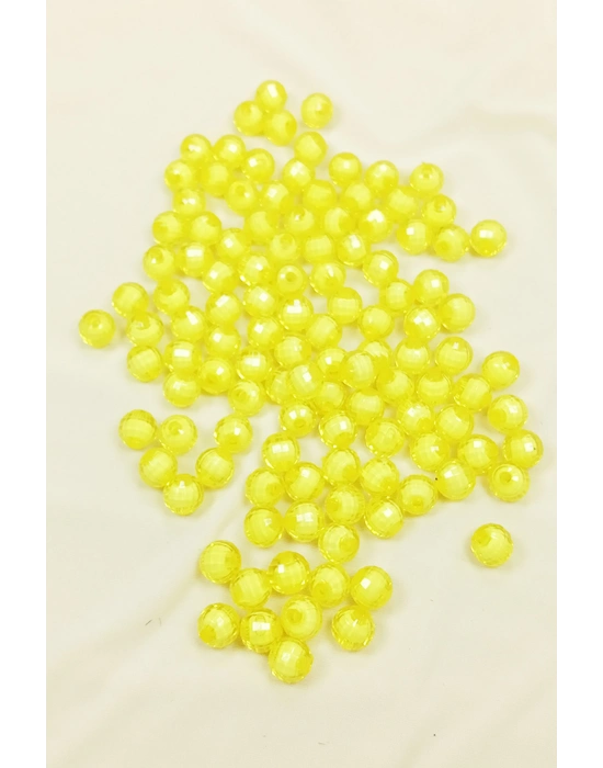 Dünya Boncuk İçten Boncuklu Bileklik Çanta Boncuğu 10 mm 50 gr Sarı - BNC464