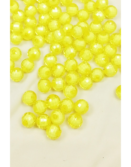 Dünya Boncuk İçten Boncuklu Bileklik Çanta Boncuğu 10 mm 50 gr Sarı - BNC464