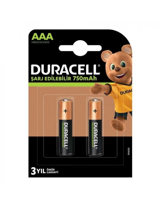 Duracell 1.2v 750 Mah Aaa Şarjlı Kalem Pil 2li