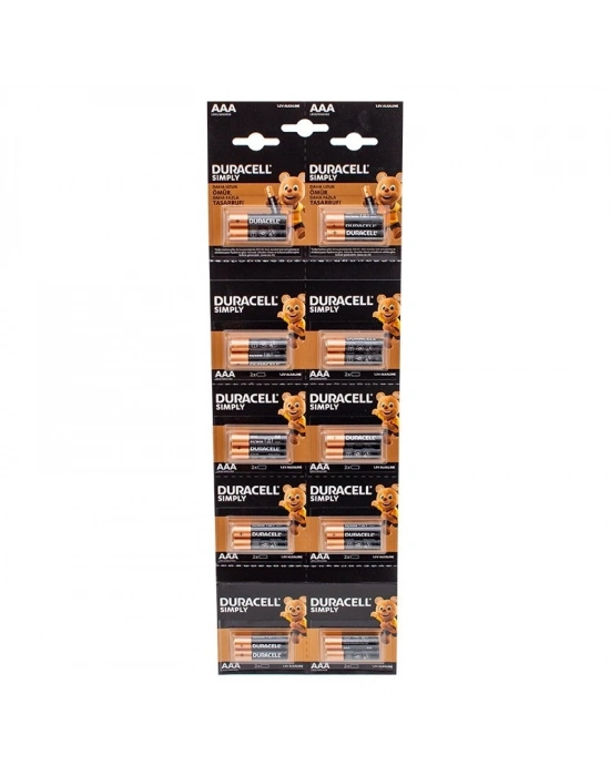 Duracell 1.5v İnce Aaa 20li Alkalin Pil Lr03/mn20