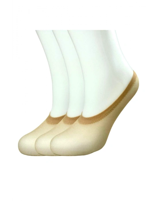 Düşük Kesim Dikişsiz Kaçmaya Dayanıklı Ten Transparan Babet Çorabı 36-41 [ 3 Çift ]