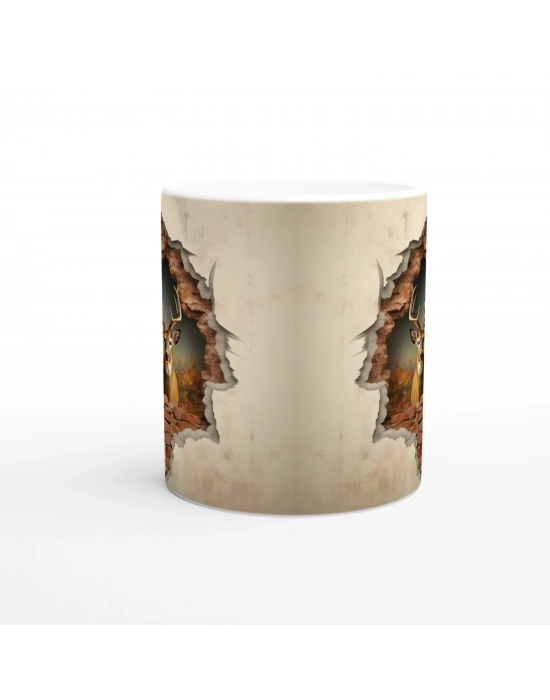 Duvar Kıran Geyik Baskılı Kupa Bardak