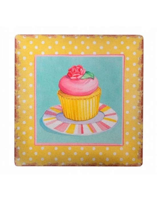 ®   Duvar Panosu 40*40 Cup Cake Muffin Motifli Duvar Süsü