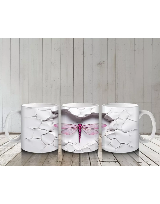 Duvar Patlağı Arasında Mor Yusufçuk – Baskılı Kahve Kupası