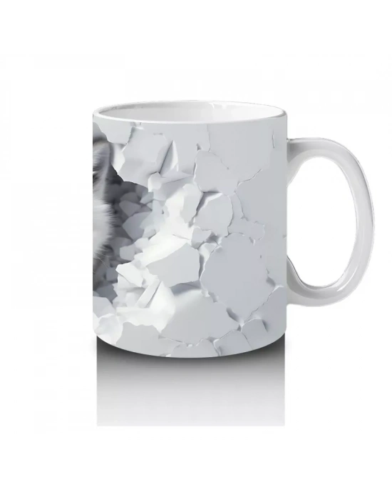 Duvar Patlağından Bakan Gri Tilki – Baskılı Kupa