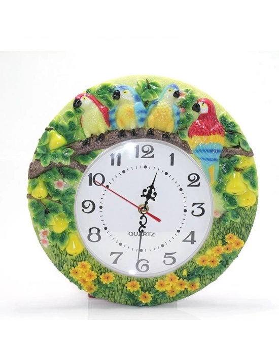 Duvara Asmalı Papağanlı Polyester Saat Alk1537