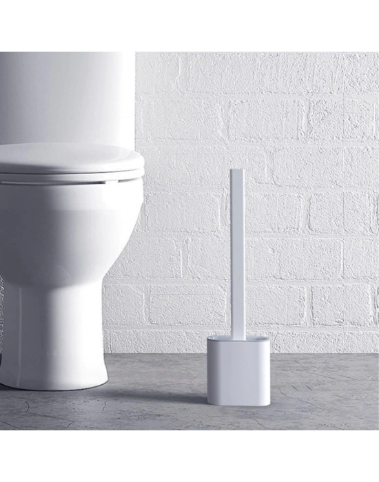 ®  Duvara Monte Edilebilir Kapaklı Askılı Klozet Yumuşak Silikon Başlıklı Tuvalet Fırçası Seti