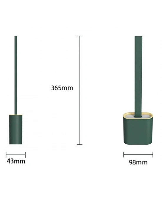 ®  Duvara Monte Edilebilir Kapaklı Askılı Klozet Yumuşak Silikon Başlıklı Tuvalet Fırçası Seti