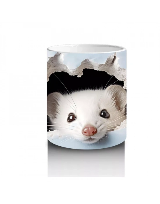 Duvarı Delen Gri Ayı – Baskılı Kahve Kupası