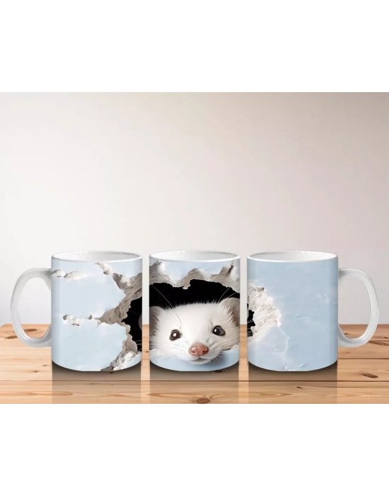 Duvarı Delen Gri Ayı – Baskılı Kahve Kupası