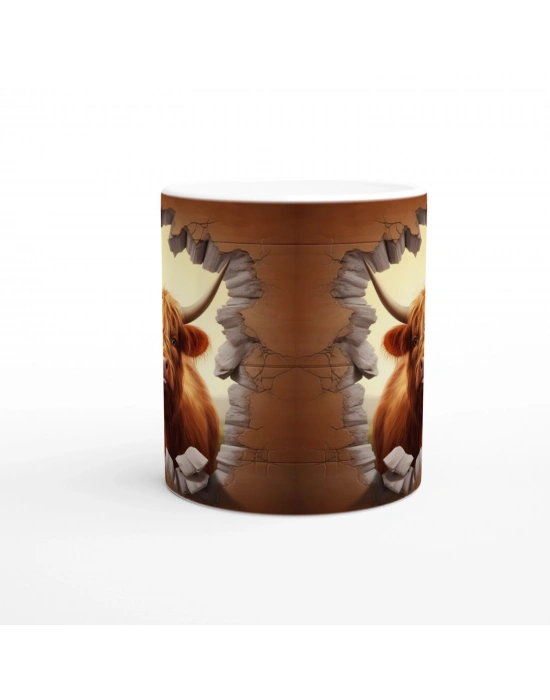 Duvarı Delen Highland Sığırı Kupa Bardak