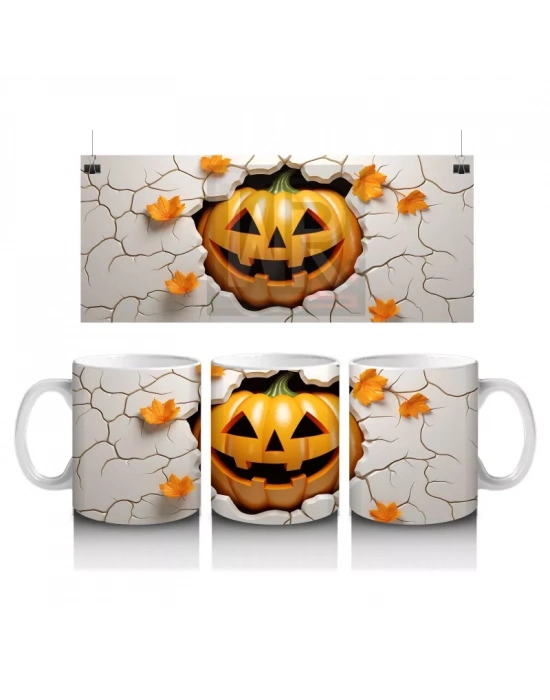 Duvarı Delen Kahkahalı Balkabağı – Hediyelik Kahve Kupası