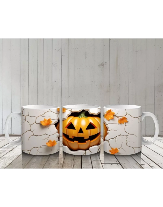 Duvarı Delen Kahkahalı Balkabağı – Hediyelik Kahve Kupası