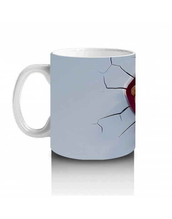 Duvarı Delen Kalpli Sevimli Aşık Ayılar – Baskılı Kahve Kupası