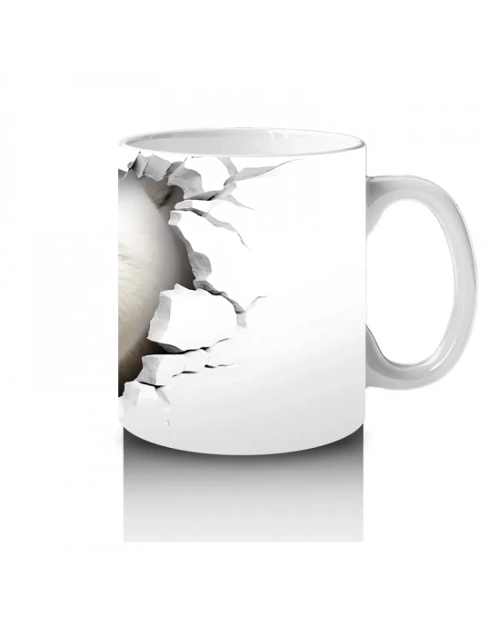 Duvarı Delen Kutup Ayısı – Baskılı Kahve Kupası