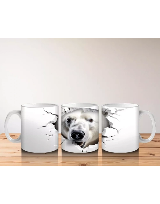 Duvarı Delen Kutup Ayısı – Baskılı Kahve Kupası