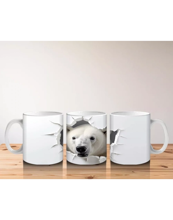 Duvarı Delen Kutup Ayısı – Baskılı Kahve Kupası