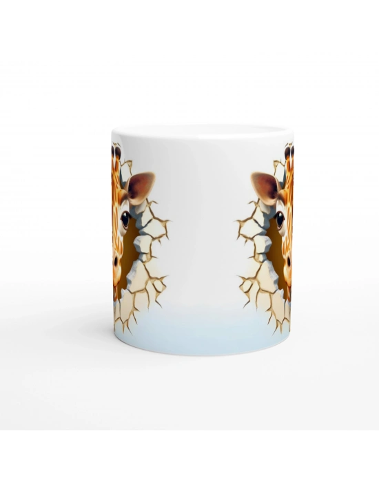 Duvarı Delen Meraklı Zürafa Kupa Bardak