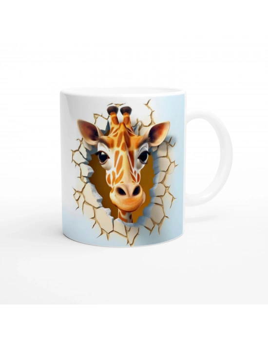 Duvarı Delen Meraklı Zürafa Kupa Bardak