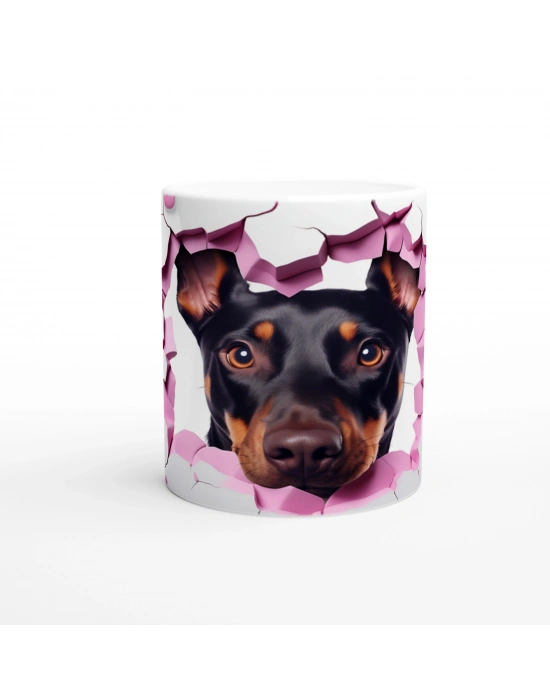 Duvarı Delen Rottweiler Temalı Baskılı Kupa Bardak