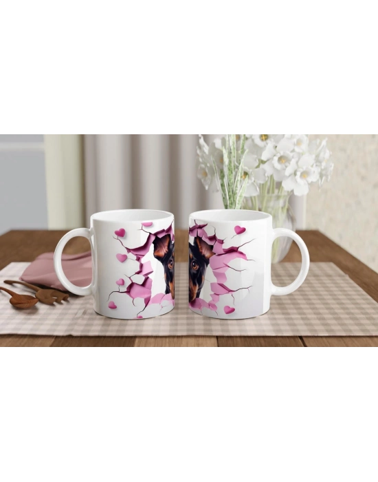 Duvarı Delen Rottweiler Temalı Baskılı Kupa Bardak