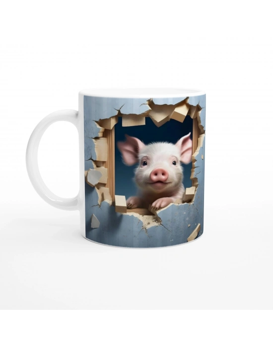 Duvarı Delen Sevimli Domuz Kupa Bardak