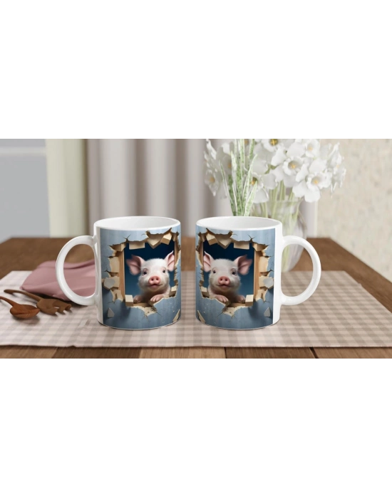 Duvarı Delen Sevimli Domuz Kupa Bardak