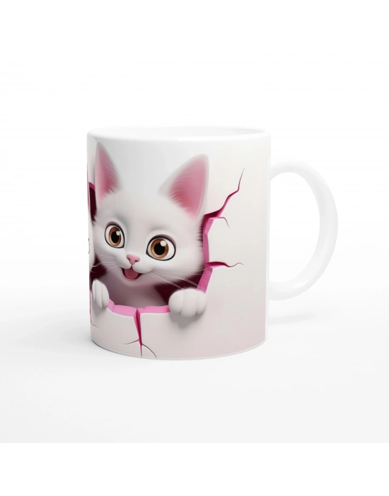 Duvarı Delen Sevimli Yavru Kediler Temalı Baskılı Kupa Bardak