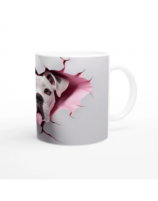 Duvarı Delip Bakan Sevimli Boxer Temalı Baskılı Kupa Bardak