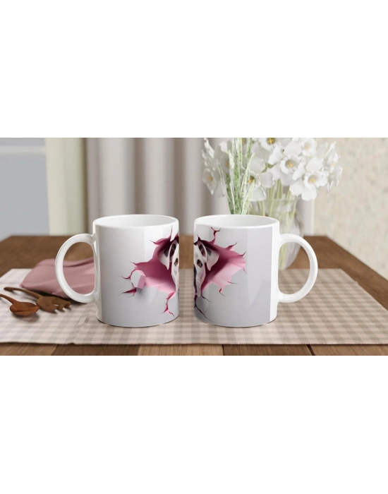 Duvarı Delip Bakan Sevimli Boxer Temalı Baskılı Kupa Bardak