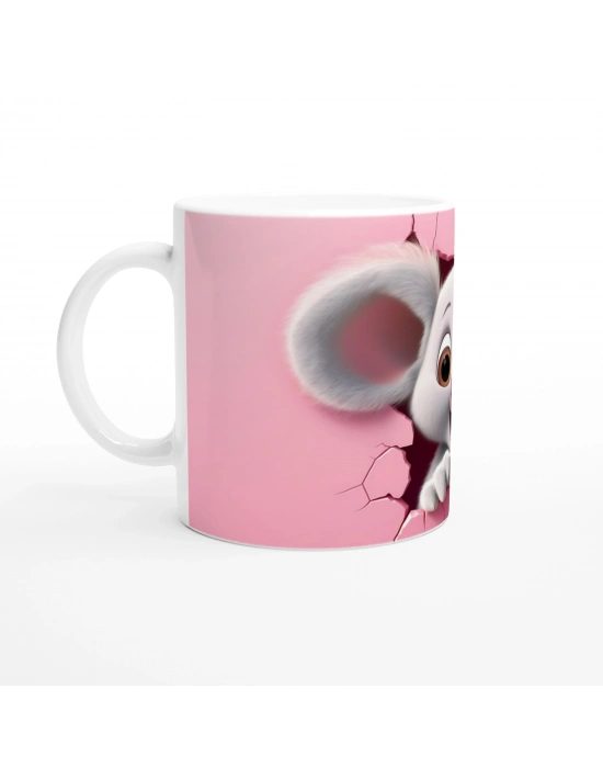 Duvarı Delip Bakan Sevimli Koala Temalı Baskılı Kupa Bardak