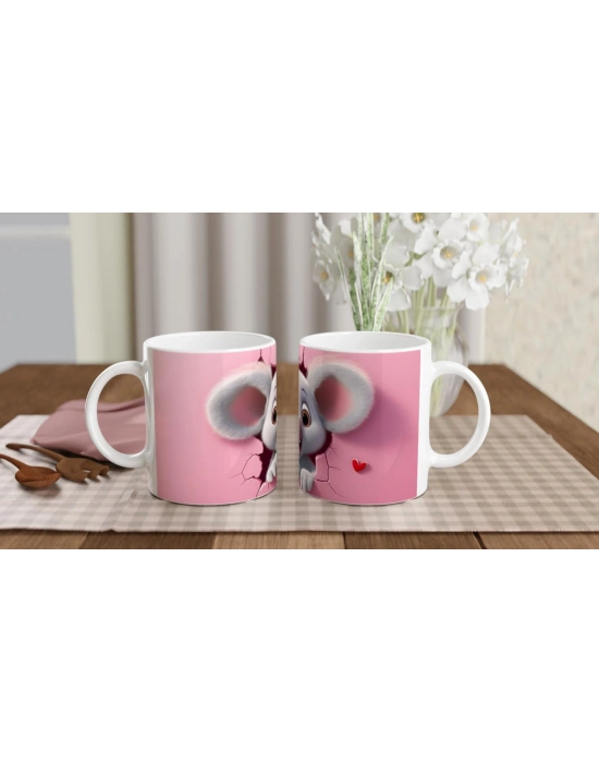 Duvarı Delip Bakan Sevimli Koala Temalı Baskılı Kupa Bardak