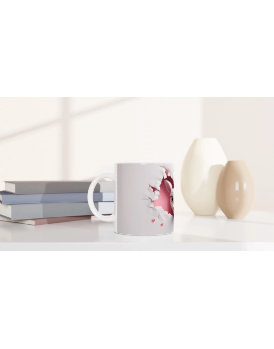 Duvarı Yarmış Sevimli Kanguru Temalı Baskılı Kupa Bardak