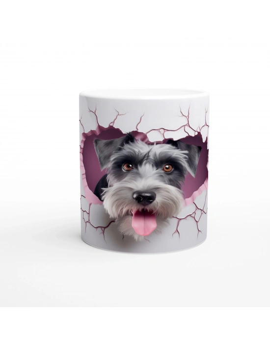 Duvarı Yarmış Sevimli Terrier Temalı Baskılı Kupa Bardak