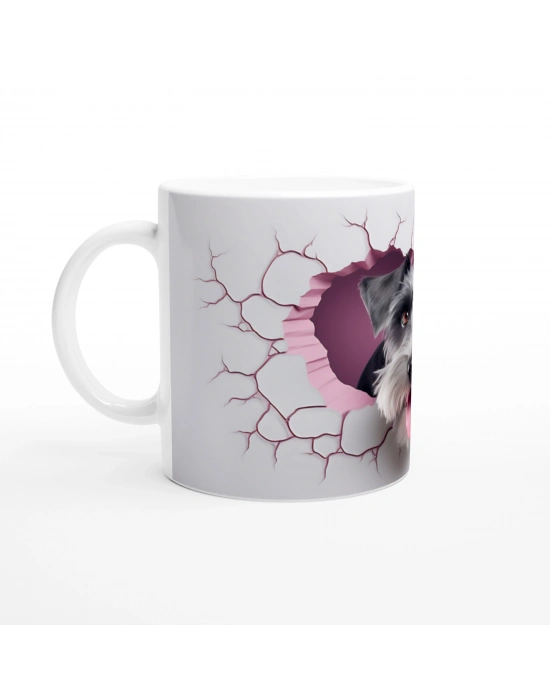 Duvarı Yarmış Sevimli Terrier Temalı Baskılı Kupa Bardak