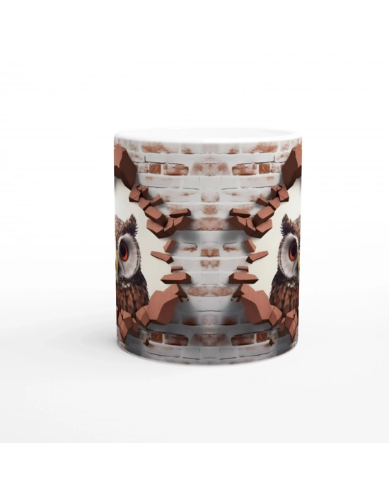Duvarı Yırtan Cesur Baykuş Kupa Bardak
