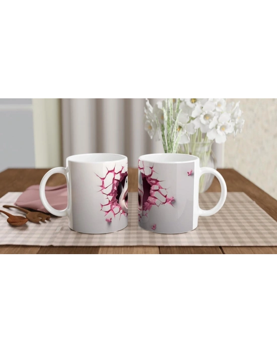 Duvarı Yırtan Köpekbalığı Temalı Baskılı Kupa Bardak