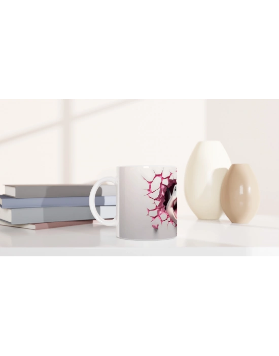 Duvarı Yırtan Köpekbalığı Temalı Baskılı Kupa Bardak