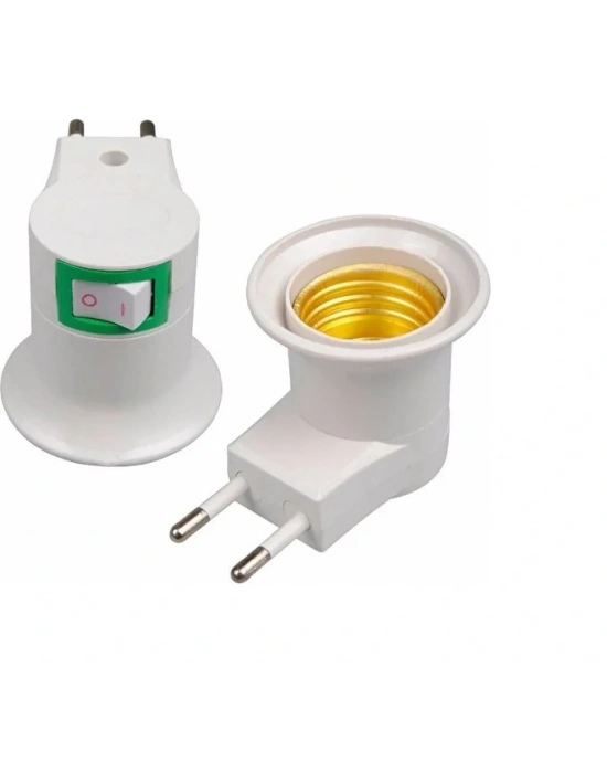Duylu Fiş E27 Duylu Ampul Takılan Fiş Priz Anahtarlı Duy Priz