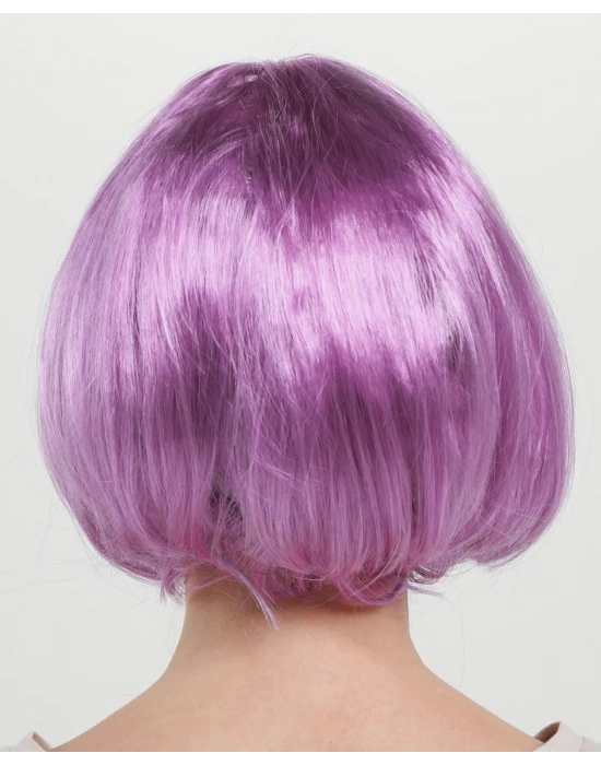 Düz Kesim Küt Parti Peruğu Rose Pembe